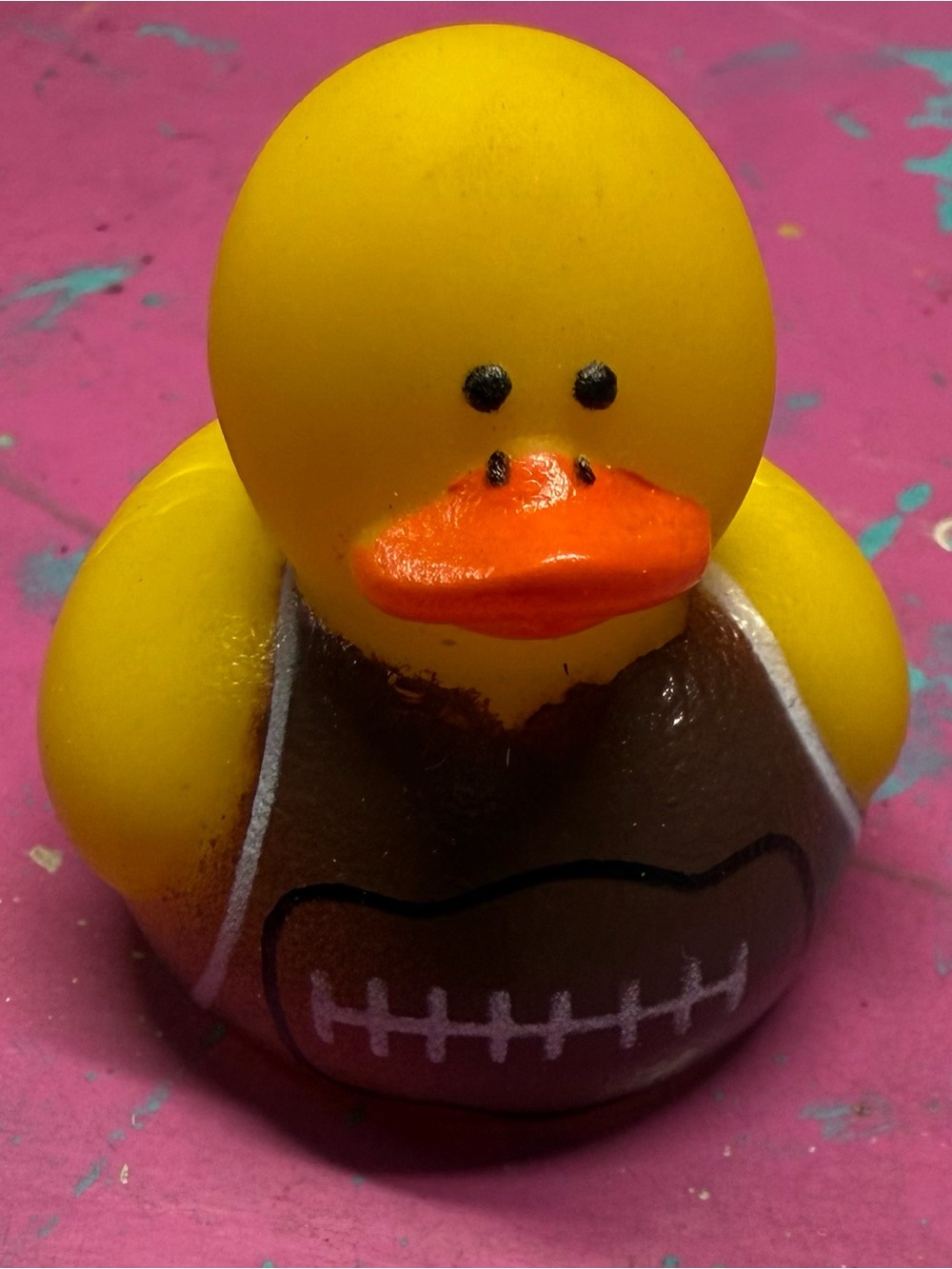 Yellow Duck Rubber Toy with Orange Beak